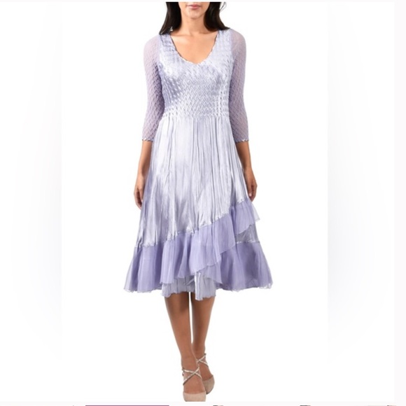 Komarov Dresses & Skirts - NWT KOMAROV V-Neck Three-Quarter Sleeve A-Line Midi Dress